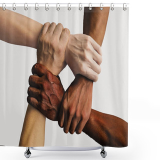 Personality  Group Of People Hands Picture Shower Curtains