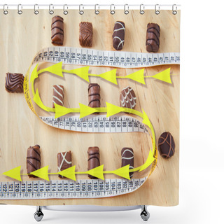 Personality  Chocolates - Counting Calories Shower Curtains