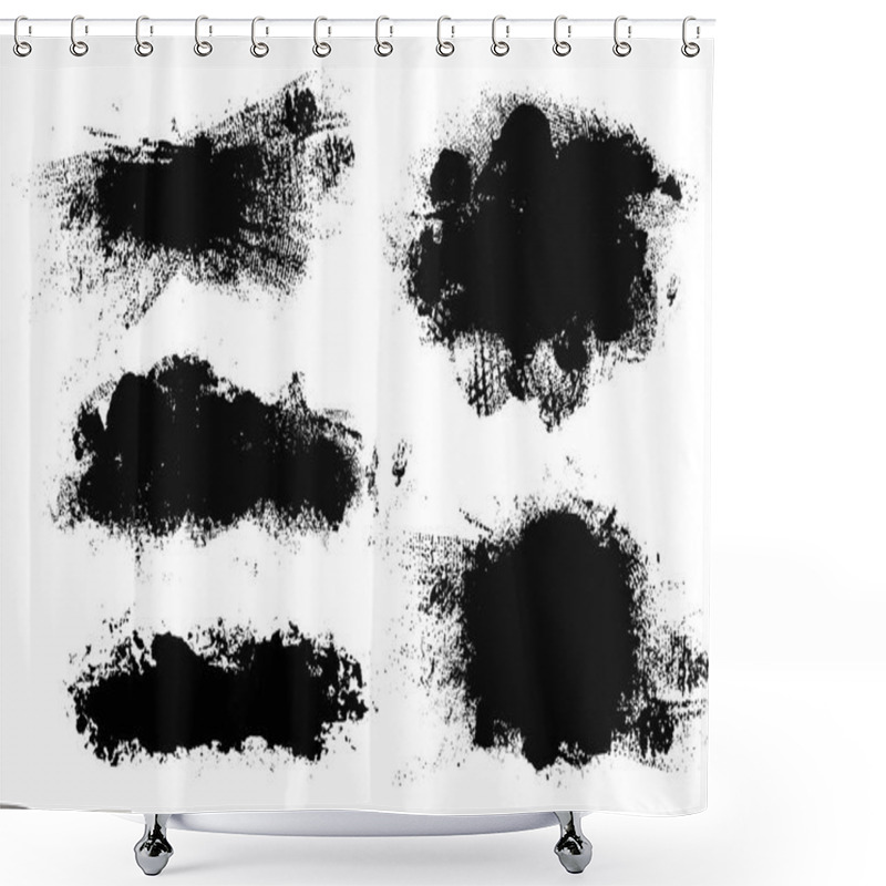 Personality  Brush strokes. Vector paintbrush set. Grunge design elements. shower curtains