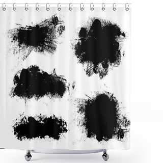 Personality  Brush Strokes. Vector Paintbrush Set. Grunge Design Elements. Shower Curtains