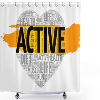 Personality  ACTIVE Heart Word Cloud Collage Shower Curtains