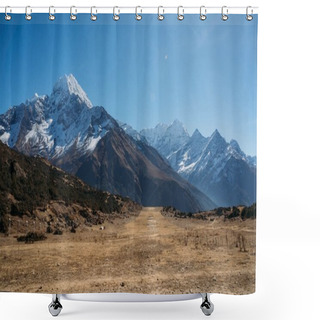 Personality  Amazing Snowy Mountains Landscape, Nepal, Sagarmatha, November 2014 Shower Curtains