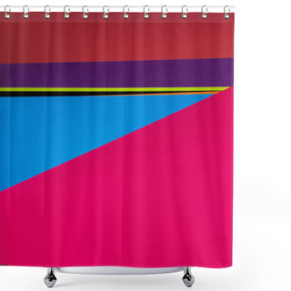 Personality  Multicolored Geometric Background With Bright Pink Copy Space Shower Curtains