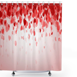 Personality  Love Valentine's Banner With Hearts. Shower Curtains