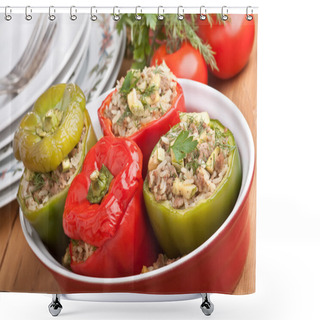 Personality  Stuffed Peppers In A Dish Shower Curtains