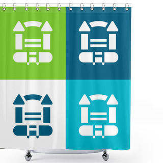 Personality  Bouncy Castle Flat Four Color Minimal Icon Set Shower Curtains