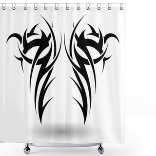Personality  Hand Drawn Tribal Tattoo Shower Curtains