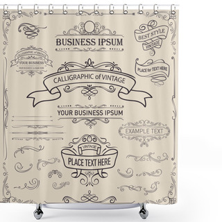 Personality  Vintage Frames And Banners Shower Curtains