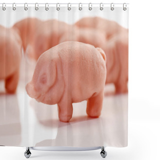 Personality  Pink Marzipan Pigs Shower Curtains