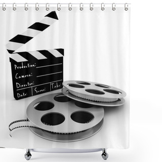 Personality  3d Movie Objects , Clipper And Reel Roll Shower Curtains