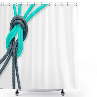 Personality  Different Ropes Tied Isolate On White With Clipping Path Shower Curtains