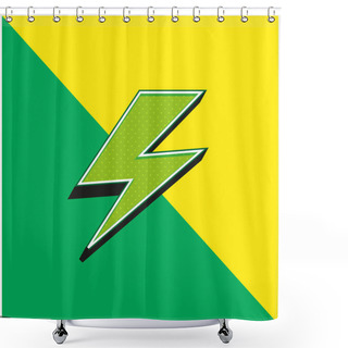 Personality  Bolt Green And Yellow Modern 3d Vector Icon Logo Shower Curtains
