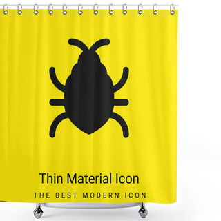 Personality  Big Bug Minimal Bright Yellow Material Icon Shower Curtains