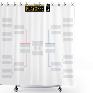 Personality  16 Team Single Elimination Bracket. Tournament Bracket For Playoffs  Shower Curtains