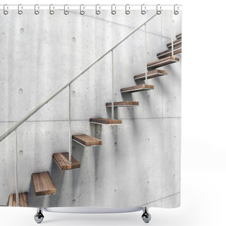 Personality  Stairs With A Railing Close Up View Shower Curtains