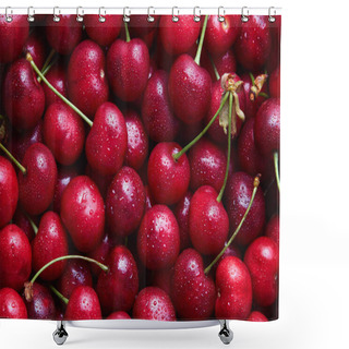 Personality  Fresh Red Cherries With Drops Of Water  Shower Curtains