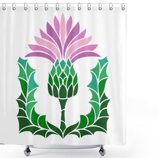 Personality  Thistle Flower Symbol Shower Curtains