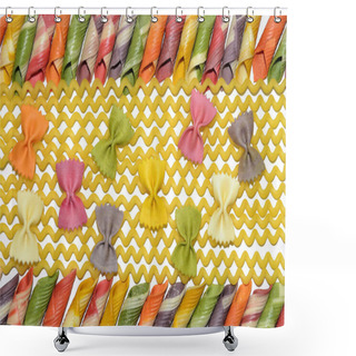 Personality  Different Shapes Of Colorful Pasta Italian Shower Curtains