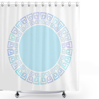 Personality  Greek Round Ornament Shower Curtains