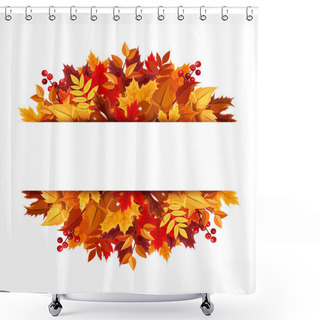 Personality  Autumn Leaves Background. Vector Illustration. Shower Curtains