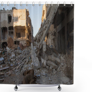 Personality  Destroyed Homs Centre, Syria Shower Curtains