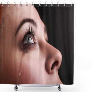 Personality  Beauty Girl Cry Shower Curtains