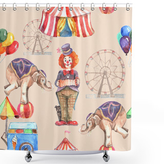 Personality  Circus Seamless Pattern Shower Curtains