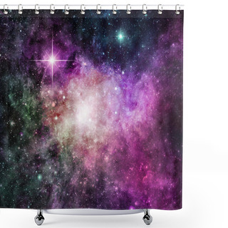 Personality  Purple Nebula Shower Curtains