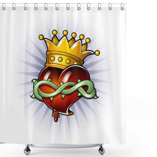 Personality  King Heart Shower Curtains