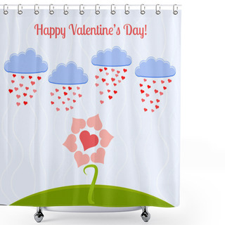 Personality  Vector Card For Valentine's Day. Shower Curtains