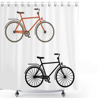 Personality   Two Bicycles On White Shower Curtains
