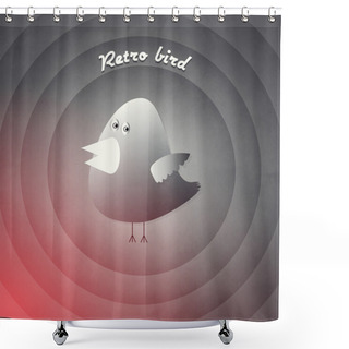 Personality  Vector Retro Cartoon Bird Shower Curtains
