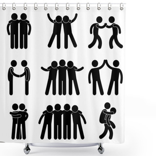 Personality  Friend Friendship Relationship Teammate Teamwork Society Icon Sign Symbol P Shower Curtains