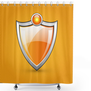 Personality  Orange Glossy Shield, Vector Illustration   Shower Curtains