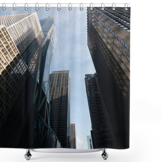 Personality  Low Angle View Of Facades Of High-rise Buildings In Midtown Of New York City Shower Curtains