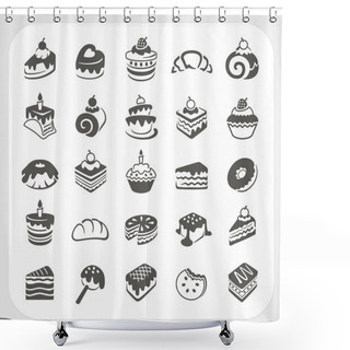 Personality  Cakes And Dessert Set Shower Curtains
