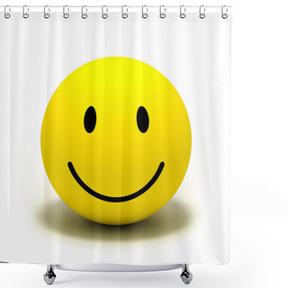 Personality  Smiley Face On Ball Shower Curtains