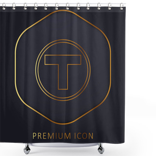 Personality  Boston Metro Logo Golden Line Premium Logo Or Icon Shower Curtains