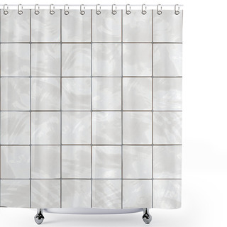 Personality  Shiny Seamless White Tiles Texture Shower Curtains