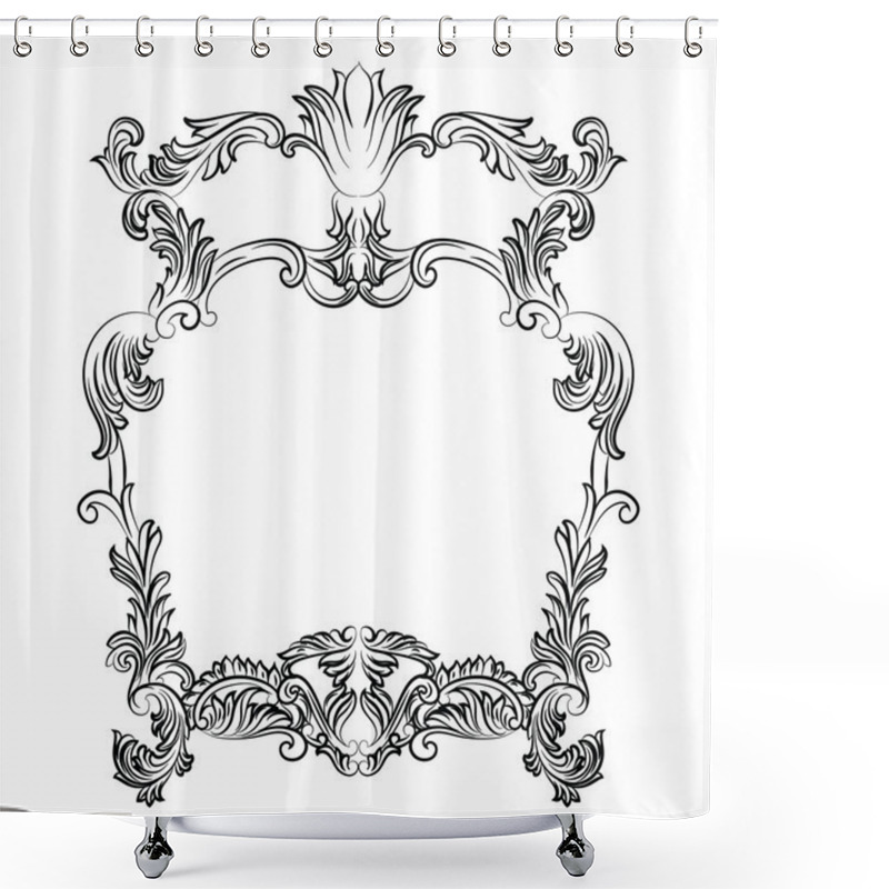 Personality  Vintage Imperial Baroque Rococo Frame Shower Curtains