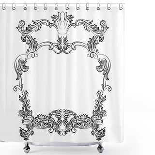 Personality  Vintage Imperial Baroque Rococo Frame Shower Curtains