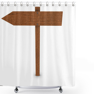 Personality  Blank Wooden Left Arrow Sign Shower Curtains