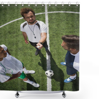 Personality  Referee And Soccer Players Shower Curtains