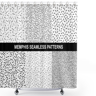 Personality  Collection Of Memphis Patterns - Seamless. Shower Curtains