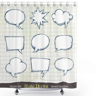 Personality  Set Of Hand-drawn Speech Bubbles Shower Curtains
