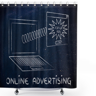 Personality  Illustration Of Web Marketing & Online Advertising Shower Curtains