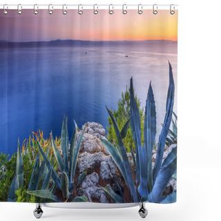 Personality  Beautiful Sunset On A Mediterranean Sea,Croatian Riviera Near Makarska Shower Curtains