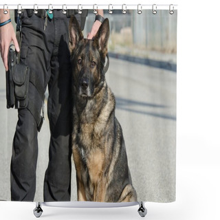 Personality  Police Dog Shower Curtains