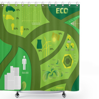 Personality  Vector Infographic Ecology Elements. Shower Curtains