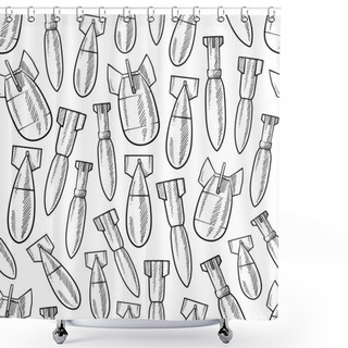 Personality  Seamless Bombs And Shells Vector Background Shower Curtains